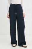 Joseph Ribkoff pantaloni femei, culoarea albastru marin, lat, high waist, 251293