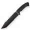 Cutit tactic militar si de vanatoare Foxter, 33 cm, maner ergonomic, husa lama, negru