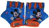 Manusi ciclisti copii Mickey Mouse, culoare albastru portocaliu