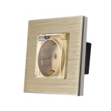 Priza Simpla cu Capac de Protectie LUXION&nbsp;cu rama din aluminiu