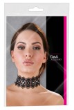 Colier Dantela Neagra cu Perle si Strasuri Cottelli - Ajustabil cu Panglica Satin, Lungime 36cm