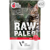 Hrana umeda pentru pisici Raw Paleo, Junior, Vita, 12 x 100 g, VET EXPERT