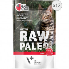Hrana umeda pentru pisici Raw Paleo, Junior, Vita, 12 x 100 g