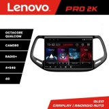 Navigatie Jeep Compass 2017 Lenovo Kit-739 8 core QLED 2K 4+64 360 Android Waze USB Navigatie Internet Youtube Radio CarStore Technology