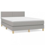 Cumpara ieftin Pat continental, gri deschis, 140x200 cm, material textil