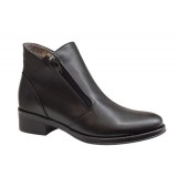Ghete dama casual din piele naturala Nataly Negru Box