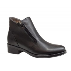 Ghete dama casual din piele naturala Nataly Negru Box