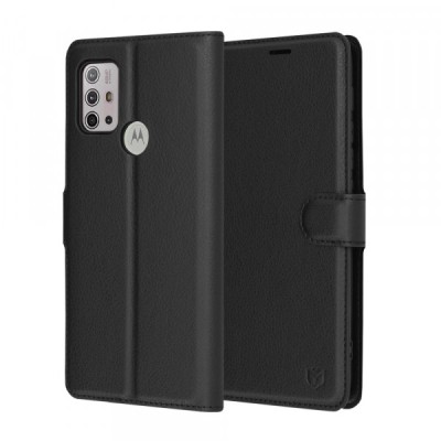 Husa pentru Motorola Moto G30 / G20 / G10, Techsuit, Leather Folio, Neagra foto