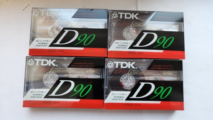 Lot 4 Casete TDK D90 Green TYPE I Normal Bias Sigilate