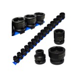 Set chei tubulare de impact 1/2&quot;, 10-24 mm, 15 piese, Asta