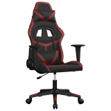 Cumpara ieftin Scaun de gaming de masaj, negru si rosu vin, piele ecologica