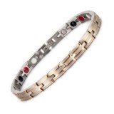 Bratara magnetica din otel inoxidabil, silver-gold, model SY073J