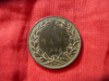 Moneda 5 Bani 1867 Heaton , cupru , cal. mediocru/buna