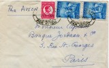 1935 , Plic circulat , PAR AVION , Bucuresti ( 22.APR.1935 ) - Paris francat cu lp 96e si 2 x lp 97