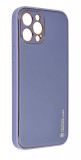 Husa compatibila cu iPhone 14 Pro Max, Piele ecologica, Full protection, Mov, Oem
