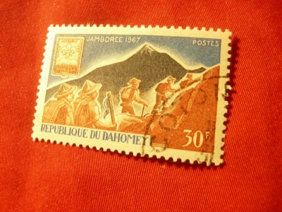 Timbru Dahomey 1967 Jamboreea , val. 30 fr stampilat foto