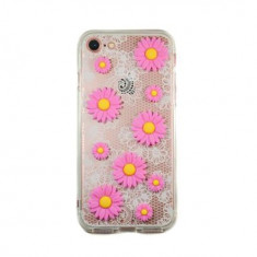 Husa Silicon Apple iPhone 8 iPhone 7 Pink Daisy