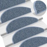 vidaXL Covoraș scări autoadeziv 15 buc. albastru, 56x17x3 aspect sisal