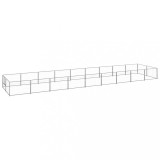 VidaXL Padoc pentru c&acirc;ini, argintiu, 18 m&sup2;, oțel