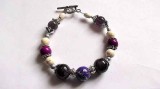 Bratara ametist si howlite mov si alb, bratara femei 32151