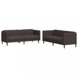 Cumpara ieftin Set canapele, 2 piese, maro inchis, material textil
