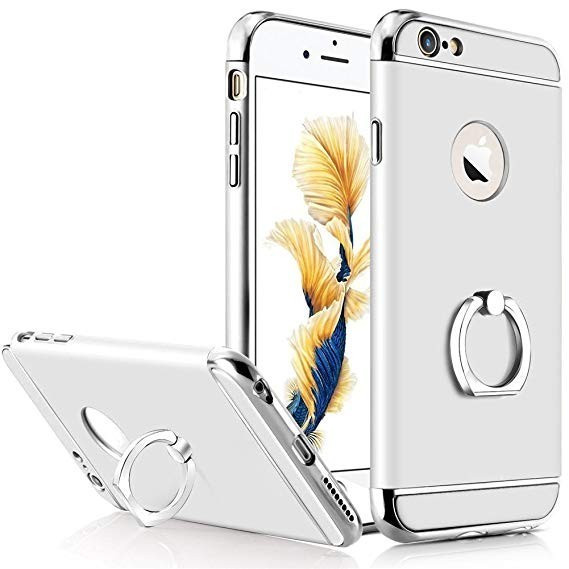 Husa Apple iPhone 8 Plus, Elegance Luxury 3in1 Ring Argintiu