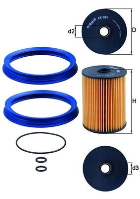 MAHLE KX 503D filtru combustibil foto