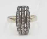 Inel superb din aur alb 18 k si diamante naturale 0.30 ct manopera fina, 18k