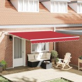 Cumpara ieftin Copertină Retractabilă Automată cu LED Roșu 400 x 350 cm