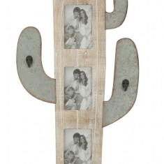 Rama foto Cactus, Mauro Ferretti, 3 fotografii, 39 x 71.5 cm, MDF/fier