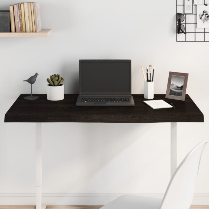 vidaXL Blat de masă maro 100x60x(2-4) cm, lemn masiv stejar tratat 3156432