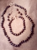 Cumpara ieftin Set perle de cultură, negre, baroque, colier, brățară și cercei