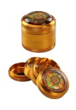 Cumpara ieftin Grinder metalic Black Leaf, Mandala, 4 parti, Amber, O50mm