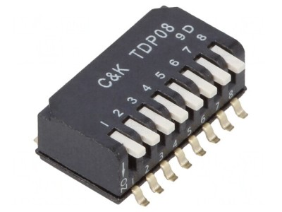 Comutator DIP-SWITCH 8 Secțiuni OFF-ON 0,025A 25VDC foto