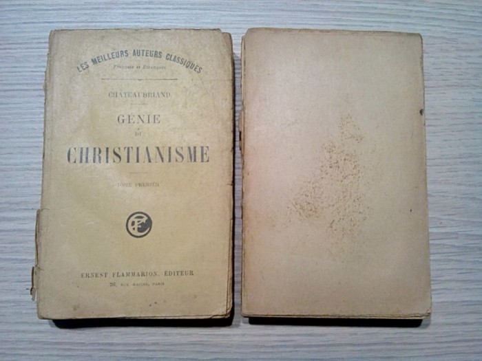 GENIE DU CHRISTIANISME - 2 Vol. - Rene de Chateaubriand -1928, 379+360 p.