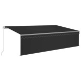Cumpara ieftin Copertina manuala cu LED solar 5 x 3 m Antracit 100% Polyester