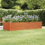 VidaXL Strat &icirc;nălțat de grădină, ruginiu, 240x80x45 cm, oțel corten