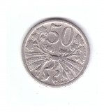 Moneda Cehoslovacia 50 haleru / haler 1922, stare buna, curata