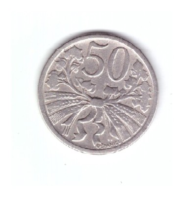 Moneda Cehoslovacia 50 haleru / haler 1922, stare buna, curata foto