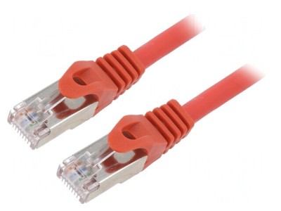 Patch Cord S/FTP Cat 6a LSZH Roșu 0,5m Cablexpert foto
