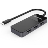Adaptor USB-C la 3 x Displayport 8K@60Hz MST + HDR 10, KU31DP08, Oem