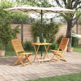 vidaXL Set Bistro Pliabil 3 pcs Maro Lemn Solid de Acacia 3375690