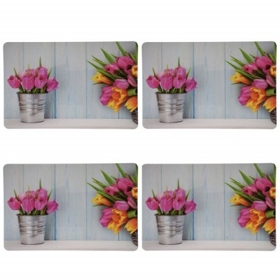 Set suport farfurie Pufo pentru servirea mesei, model Tulips, 4 bucati, 43 x 28 cm foto