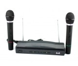 Cumpara ieftin Set 2 Microfoane Wireless Semiprofesionale K&amp;K AT-306 FM, Baterii Incluse, Ideal Nunti, Petreceri, Conferinte