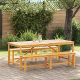 VidaXL Set de masă pentru grădină 3 pcs Maro 200 x 90 x 74 cm