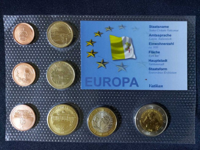 Set Euro - Probe - Vatican 2006, 8 monede