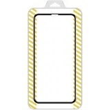 Folie Protectie Ecran OEM pentru Apple iPhone 12 / Apple iPhone 12 Pro, Sticla securizata, Full Face, Full Glue, 5D, Neagra