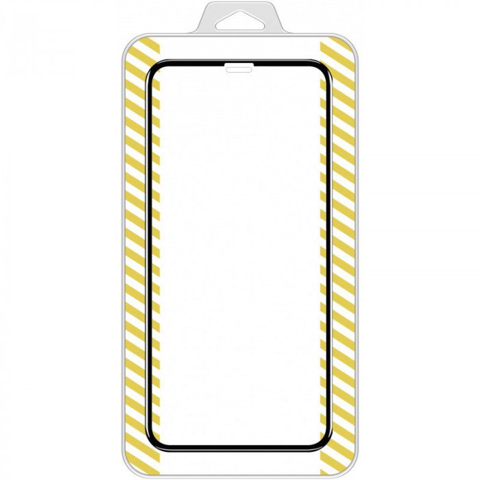 Folie Protectie Ecran OEM pentru Apple iPhone 12 / Apple iPhone 12 Pro, Sticla securizata, Full Face, Full Glue, 5D, Neagra