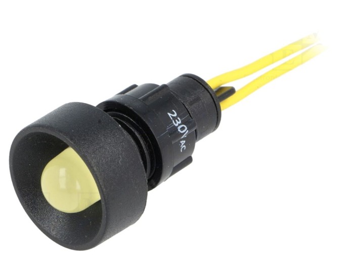 Lampă de control LED galbenă 230V