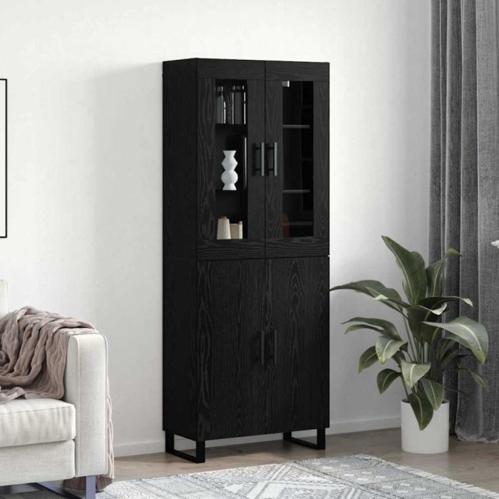 Bufet Stejar negru 69.5 x 34 x 90 cm Lemn compozit